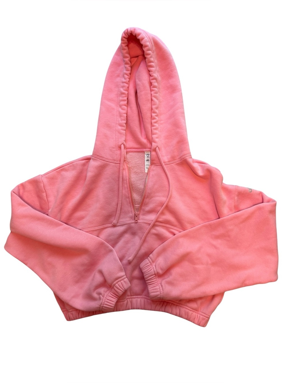 Alo Yoga Stadium Half Zip Hoodie in Macaron Pink - Picture 2 of 9